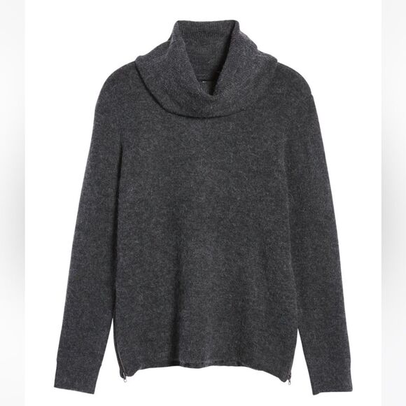 Vero moda Blakely Wool M Women’s Melange Cowl Neck Sweater side Zip Alpa… - Picture 4 of 16